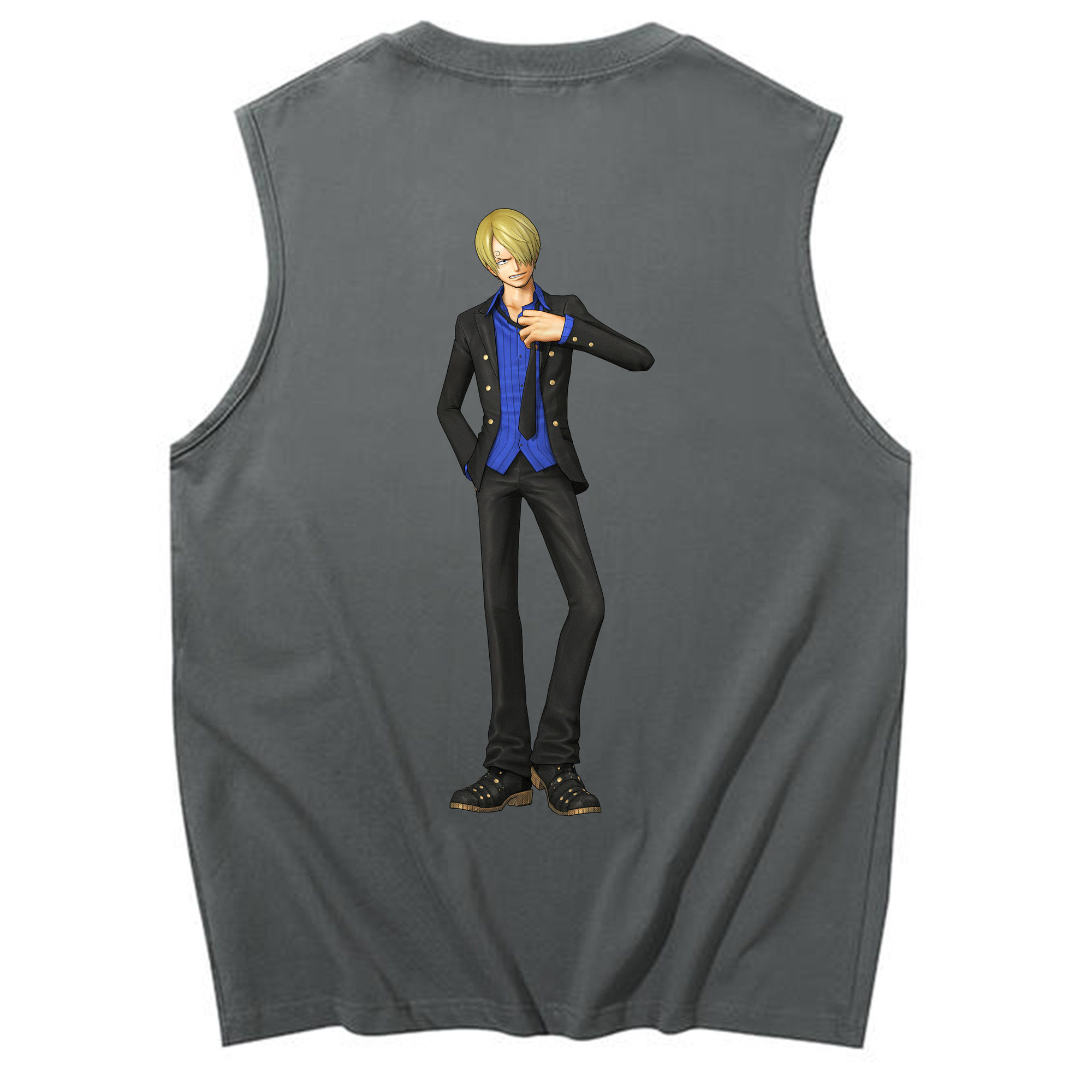 （画像用） ワンピース サンジ ONE PIECE Sanji コットン100％タンクトップ（背面プリント）